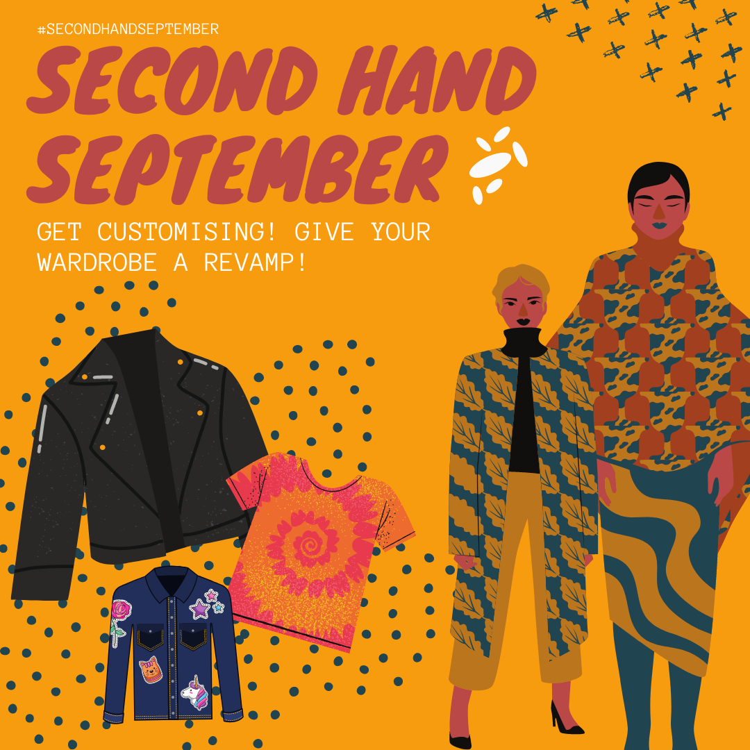 #secondhandseptember banner for customising your old clothes